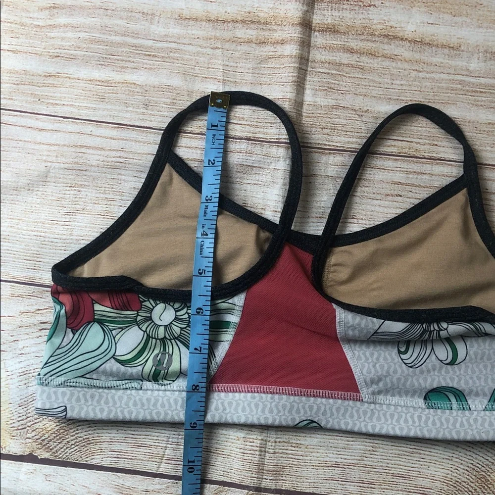lululemon athletica Floral‎ Sports Bra - Gray and Green